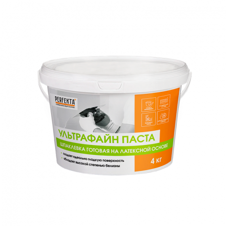 Шпаклевка готовая на латексной основе Ультрафайн Паста, 4 кг