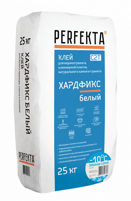 Клей плиточный усиленный Хардфикс Белый C2 Т Зимняя серия, 25 кг